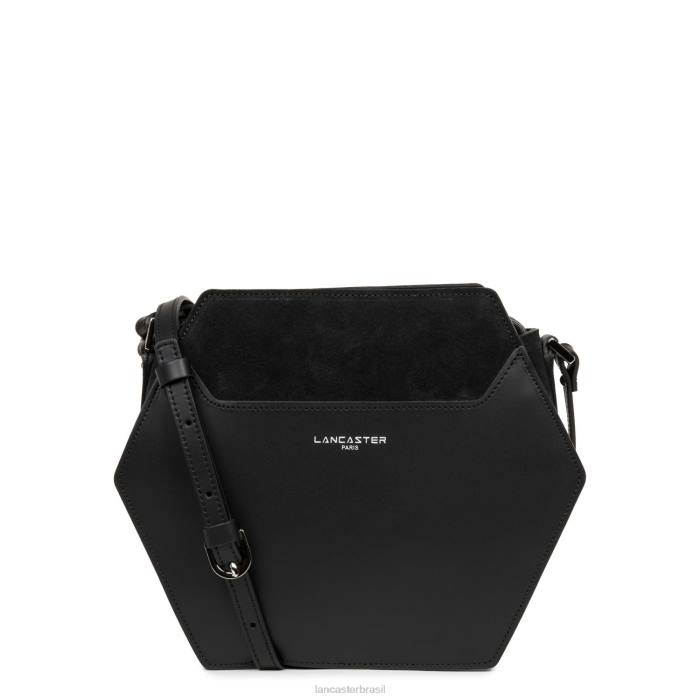 mulheres Lancaster Paris preto m bolsa crossbody lisa ruche RBF42206