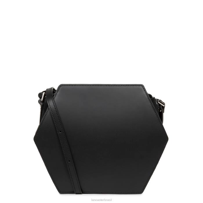 mulheres Lancaster Paris preto m bolsa crossbody lisa ruche RBF42206