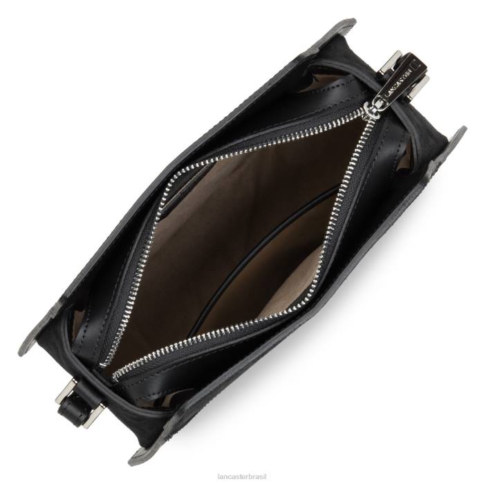 mulheres Lancaster Paris preto m bolsa crossbody lisa ruche RBF42206