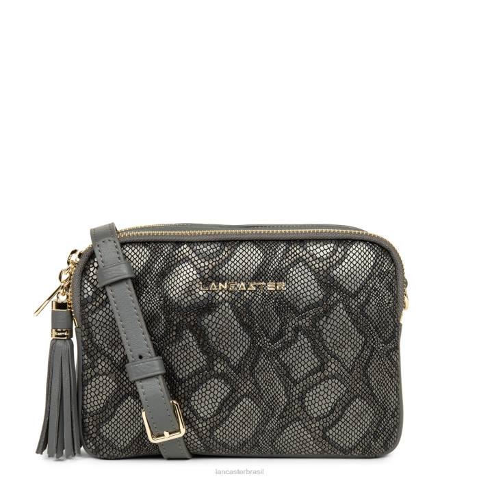 mulheres Lancaster Paris python de metal cinza bolsa tiracolo pequena mademoiselle ana RBF41987