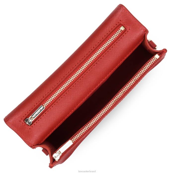 mulheres Lancaster Paris rouge bolsa crossbody pequena assinatura saffiano RBF4104