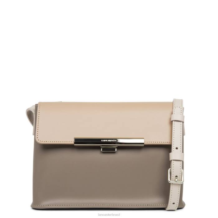 mulheres Lancaster Paris taupe-nude fonce-galet rosa bolsa crossbody lírio liso RBF42312