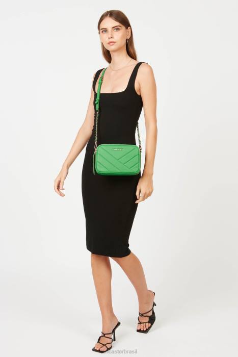 mulheres Lancaster Paris verde ecológico bolsa crossbody matelassê macio RBF41588
