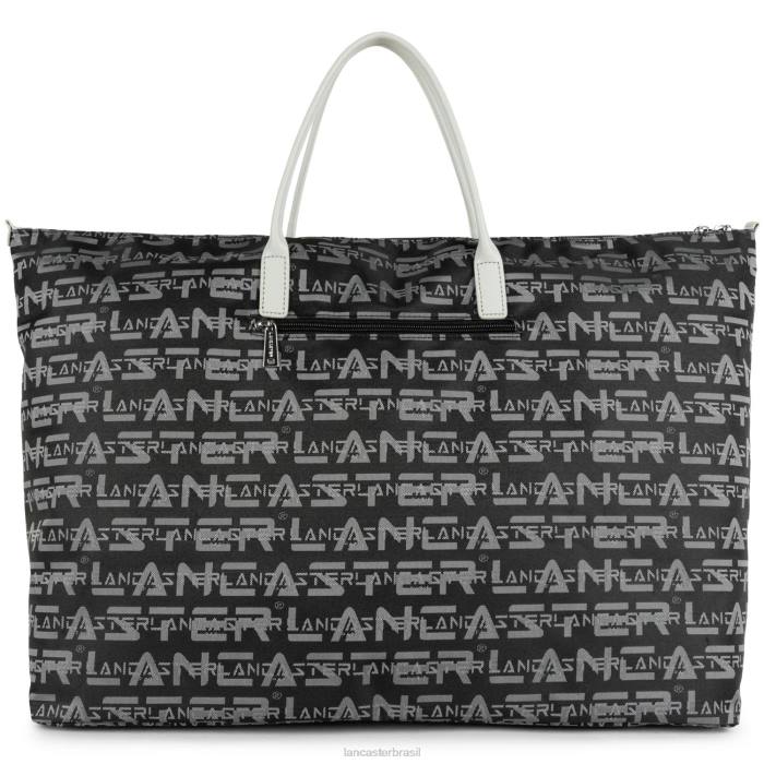mulheres Lancaster Paris noir-gris-poudre bolsa de fim de semana com logotipo kba RBF42862