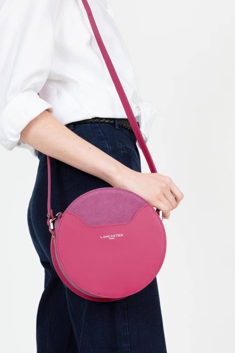 mulheres Lancaster Paris Fuxia bolsa redonda lisa lune RBF44333