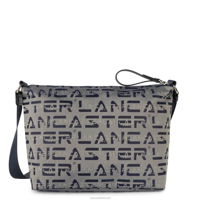 mulheres Lancaster Paris azul fonce bolsa de ombro com logotipo kba RBF43921
