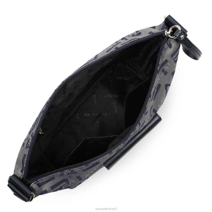 mulheres Lancaster Paris azul fonce bolsa de ombro com logotipo kba RBF43921