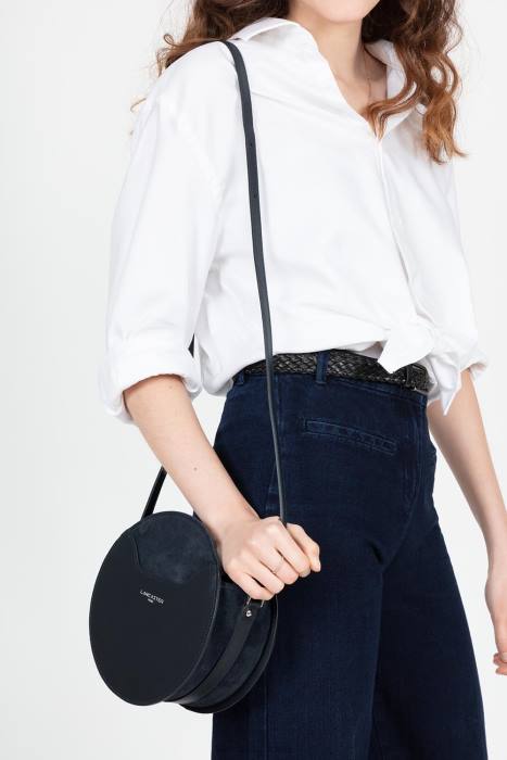 mulheres Lancaster Paris azul fonce bolsa redonda lisa lune RBF44321