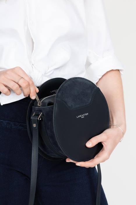 mulheres Lancaster Paris azul fonce bolsa redonda lisa lune RBF44321