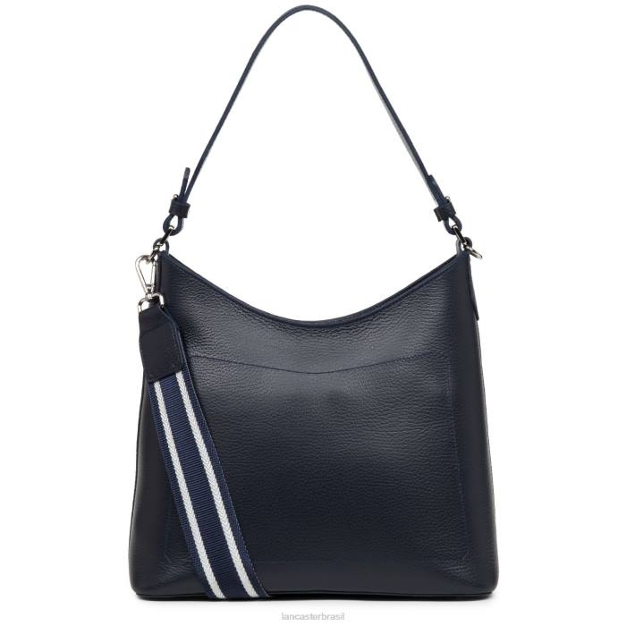 mulheres Lancaster Paris azul fonce-in-argent bolsa de ombro foulonne dupla RBF44346