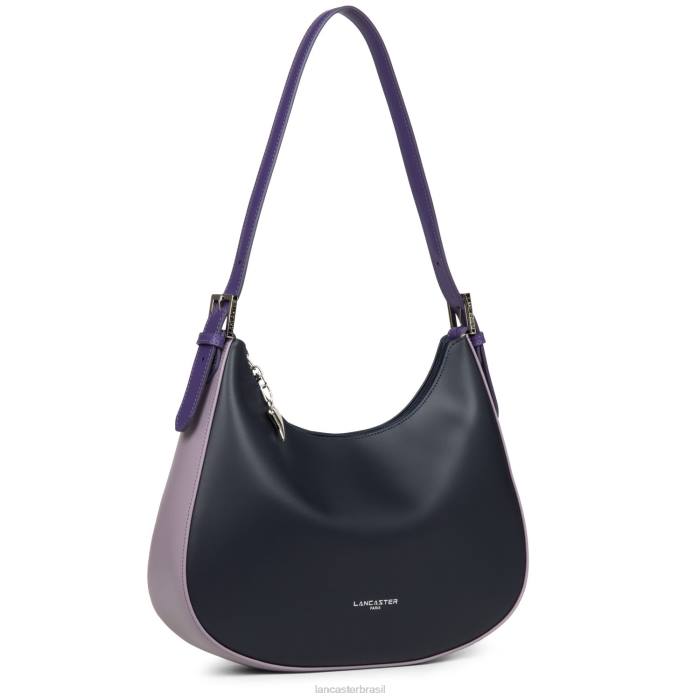 mulheres Lancaster Paris azul fonce-malva-violeta bolsa de ombro lisa RBF44400