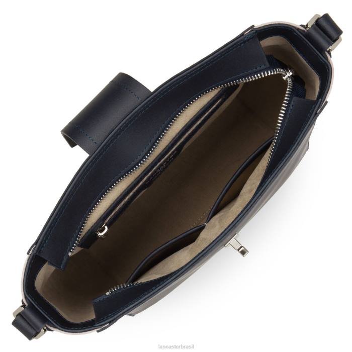 mulheres Lancaster Paris bleu fonce-galet rosa bolsa tiracolo city mae RBF44302