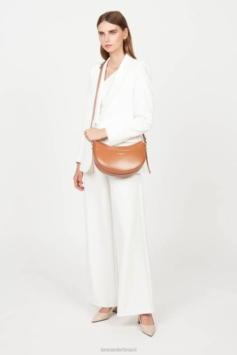 mulheres Lancaster Paris camelo bolsa meia lua suave ace RBF4418