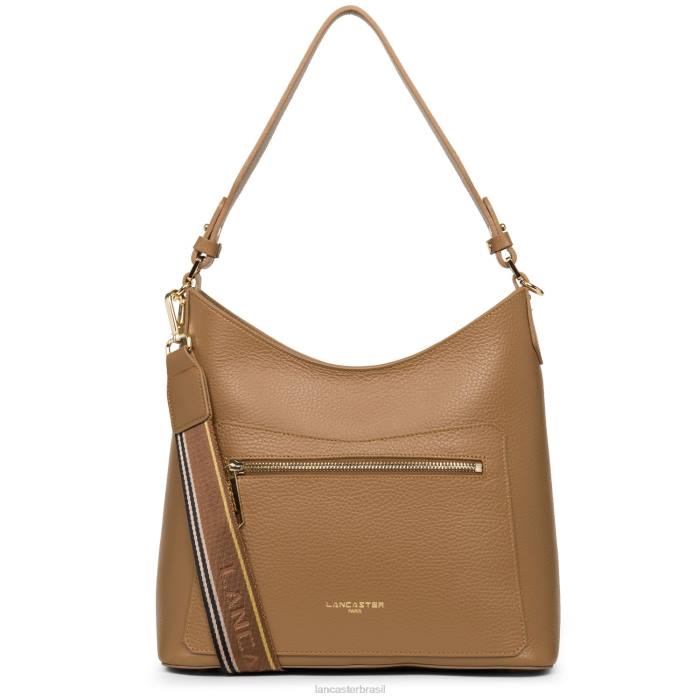 mulheres Lancaster Paris camelo noir bolsa de ombro foulonne dupla RBF44351