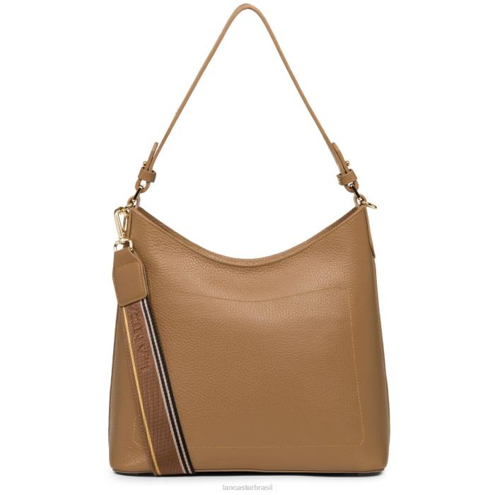 mulheres Lancaster Paris camelo noir bolsa de ombro foulonne dupla RBF44351