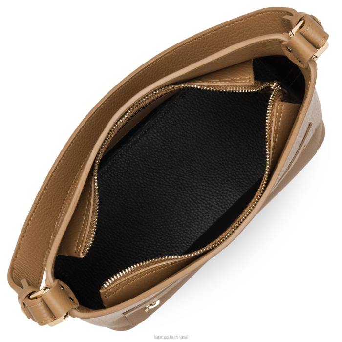 mulheres Lancaster Paris camelo noir bolsa de ombro foulonne dupla RBF44351