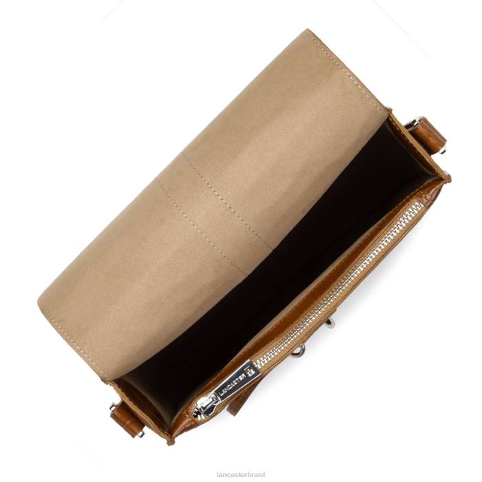mulheres Lancaster Paris caramelo bolsa de ombro exótica croco fr RBF44417