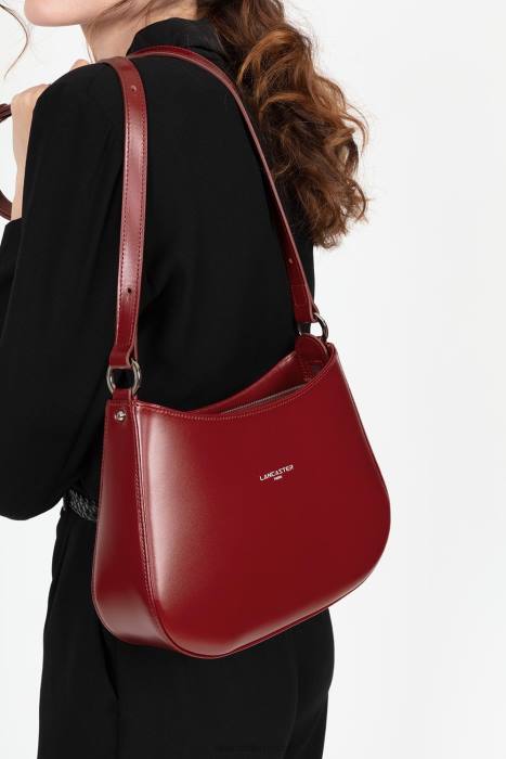 mulheres Lancaster Paris carmim bolsa de ombro suave ace RBF43197