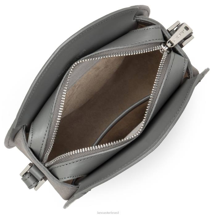 mulheres Lancaster Paris cinza bolsa redonda lisa lune RBF44331