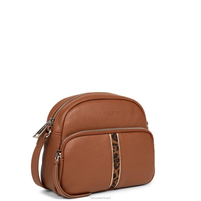 mulheres Lancaster Paris conhaque-leopardo melodia suave da bolsa repórter RBF44010