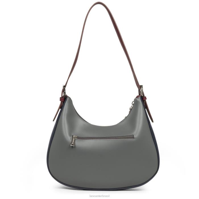 mulheres Lancaster Paris gris bleu fonce-bordeaux bolsa de ombro lisa RBF44396