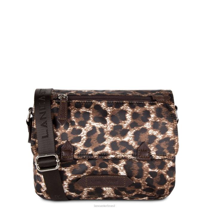 mulheres Lancaster Paris leopardo marrom bolsa mensageiro esportiva básica RBF44093