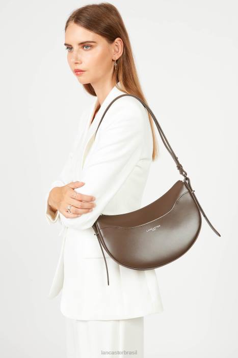 mulheres Lancaster Paris marrom bolsa meia lua suave ace RBF4419