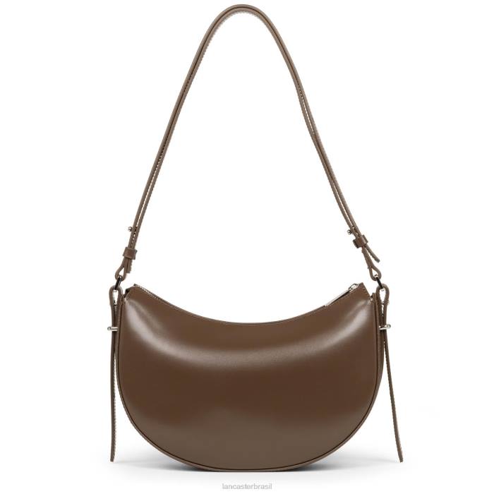 mulheres Lancaster Paris marrom bolsa meia lua suave ace RBF4419
