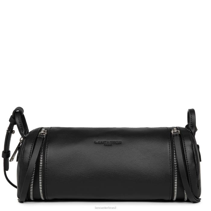 mulheres Lancaster Paris preto bolsa cilíndrica macia vintage RBF44235