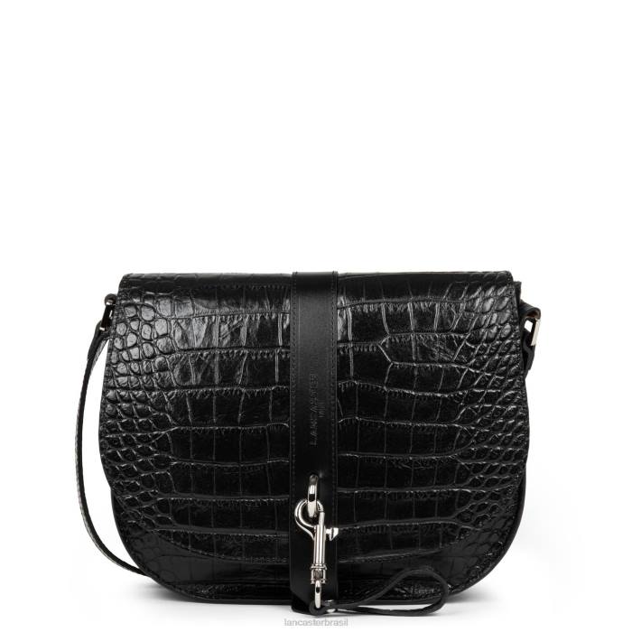 mulheres Lancaster Paris preto bolsa de ombro exótica croco fr RBF44416