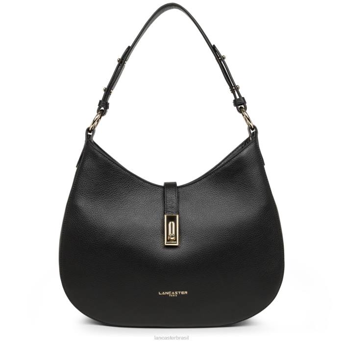 mulheres Lancaster Paris preto bolsa de ombro grande foulonne milano RBF43747