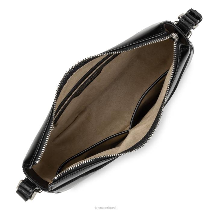 mulheres Lancaster Paris preto bolsa meia lua suave ace RBF4406