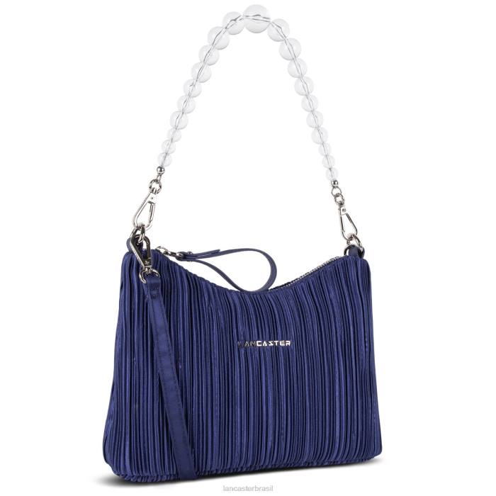 mulheres Lancaster Paris azul fonce bolsa hobo cerimônia cortina de cetim RBF44449