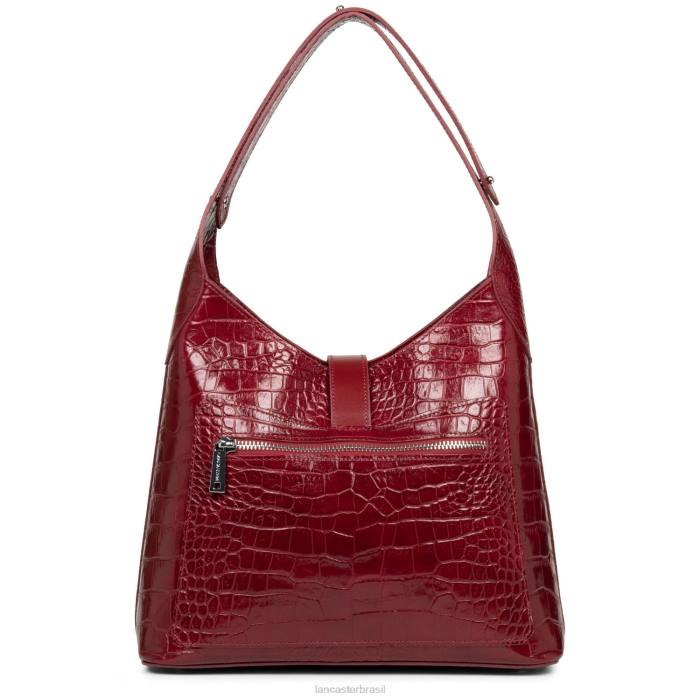 mulheres Lancaster Paris carmim bolsa hobo exótica croco fr RBF44420