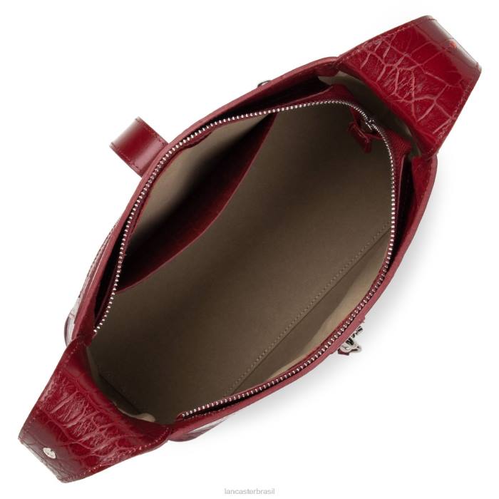 mulheres Lancaster Paris carmim bolsa hobo exótica croco fr RBF44420