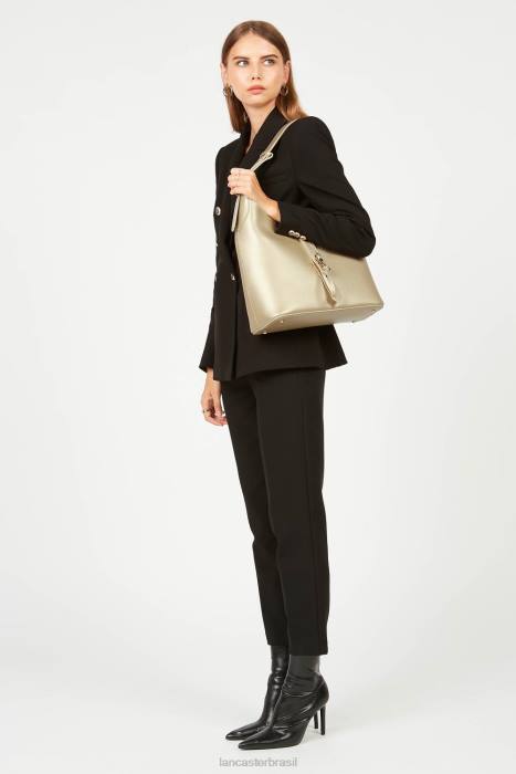 mulheres Lancaster Paris champanhe nu bolsa hobo grande foulonne gancho duplo RBF42882