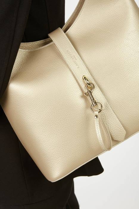 mulheres Lancaster Paris champanhe nu bolsa hobo grande foulonne gancho duplo RBF42882