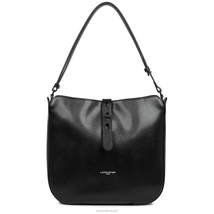 mulheres Lancaster Paris preto bolsa hobo lucertola RBF44166