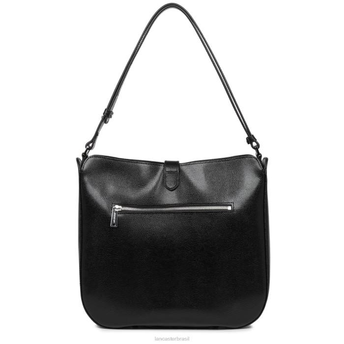 mulheres Lancaster Paris preto bolsa hobo lucertola RBF44166