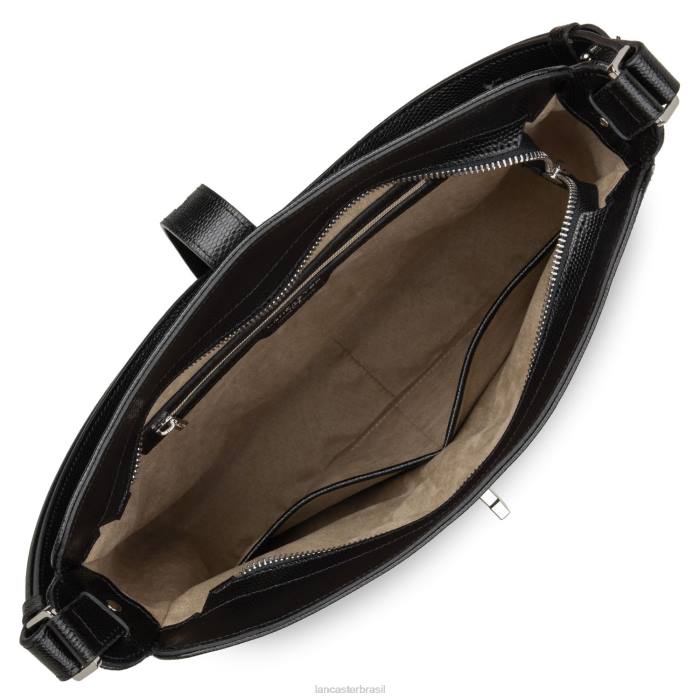 mulheres Lancaster Paris preto bolsa hobo lucertola RBF44166