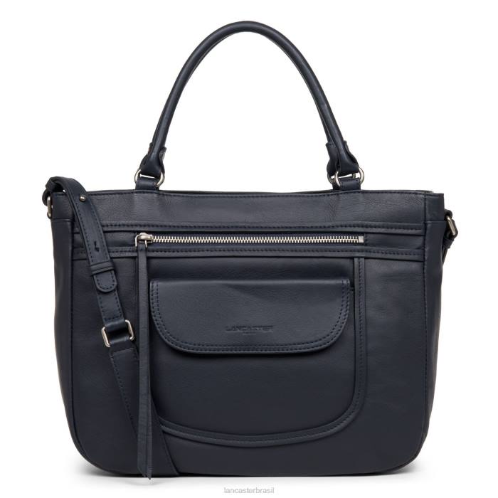 mulheres Lancaster Paris azul fonce bolsa macia vintage RBF43388