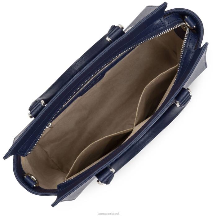 mulheres Lancaster Paris azul fonce bolsa saffiano intemporel RBF43722