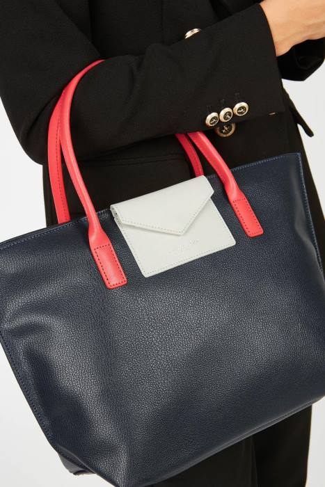 mulheres Lancaster Paris azul fonce-marfim-corail minha bolsa maya RBF42815