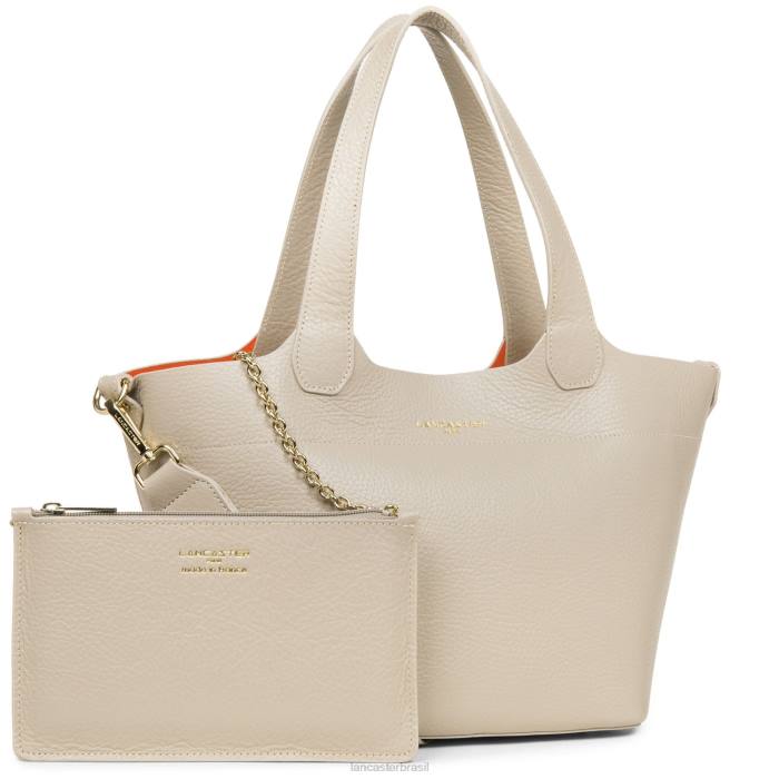 mulheres Lancaster Paris bege-em-laranja bolsa foulonne dupla RBF43676