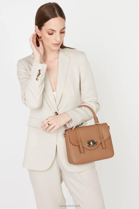 mulheres Lancaster Paris camelo bolsa com toque de mármore RBF44247