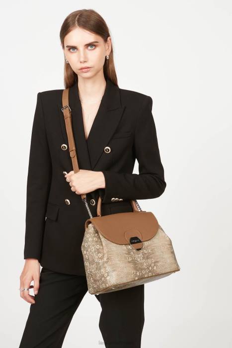 mulheres Lancaster Paris camelo iguana bolsa grande pia RBF42674