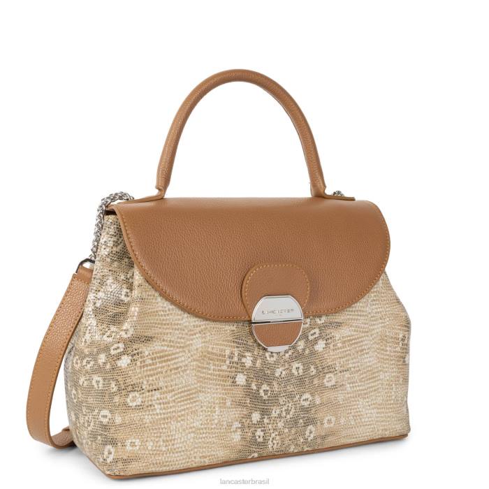 mulheres Lancaster Paris camelo iguana bolsa grande pia RBF42674