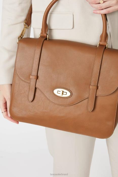 mulheres Lancaster Paris camelo legenda de bolsa grande RBF42876