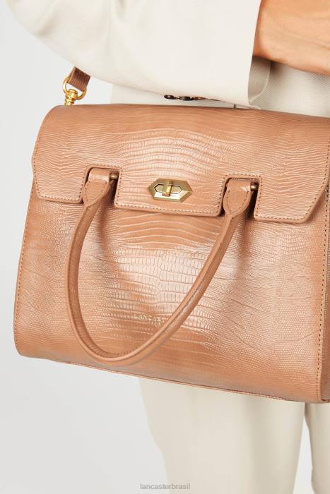 mulheres Lancaster Paris camelo-lezard bolsa exótica lezard & croco cn RBF43269