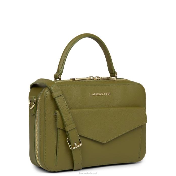 mulheres Lancaster Paris caqui bolsa saffiano assinatura RBF43456